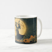 Skeleton Dance Mug | Romantic Halloween Moon Cup コーヒーマグカップ (正面右)