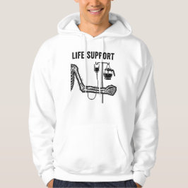 Skeleton Dark Humor Funny "Life Support" Coffee パーカ
