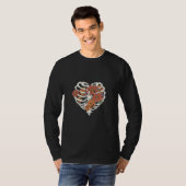 Skeleton Dead Inside Heart Flower Pumpkin Tシャツ (正面フル)