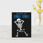 Skeleton Death By Snu Snu Broken Legs Funny Quote  カード (黄色い花)