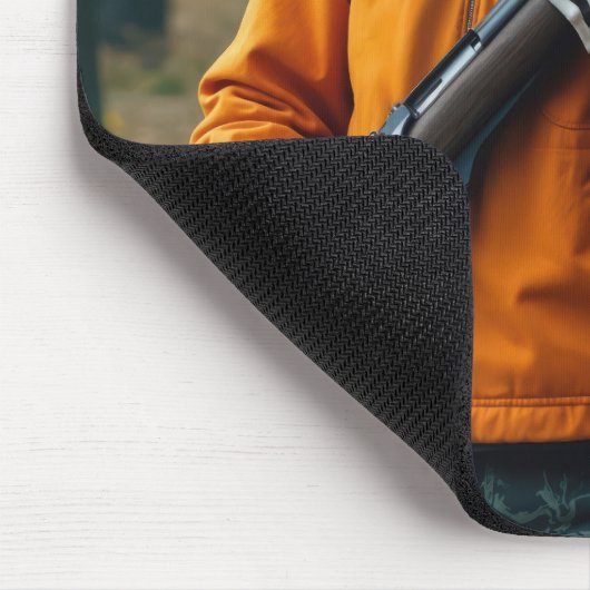 Skeleton Deer Hunter Carrying a Rifle マウスパッド (コーナー)