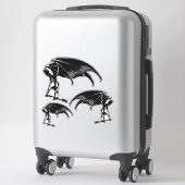 Skeleton Demon Fallen Angel Horror Goth art  シール (スーツケース)