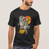 Skeleton Dinosaur rex Boys Halloween Mummy  Pumpki Tシャツ (正面)