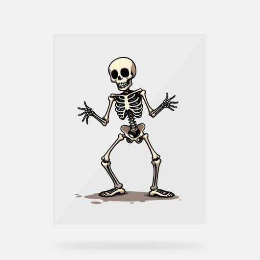 Skeleton Doing the Dab – 面白いハロウィーンダンスShi アクリルサイン (正面)