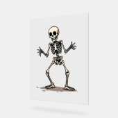 Skeleton Doing the Dab – 面白いハロウィーンダンスShi アクリルサイン (傾斜)