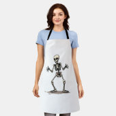 Skeleton Doing the Dab – 面白いハロウィーンダンスShi エプロン (着用した状態)