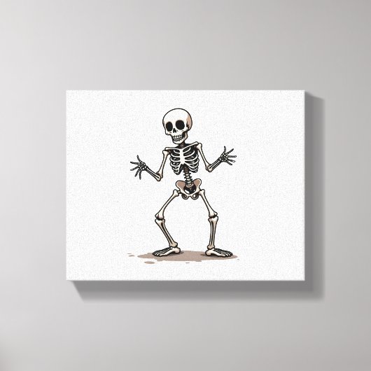 Skeleton Doing the Dab – 面白いハロウィーンダンスShi キャンバスプリント (正面)