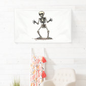 Skeleton Doing the Dab – 面白いハロウィーンダンスShi 横断幕 (インサイチュ)