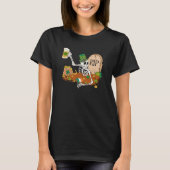 Skeleton Drinking Beer St Patricks Day Leprechaun  Tシャツ (正面)