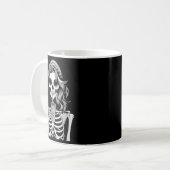 Skeleton Drinking Beverage Monochrome Gothic Hallo コーヒーマグカップ (正面左)