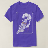 Skeleton Drinking Coffee For Caffeine Drinker Orth Tシャツ (デザイン正面)