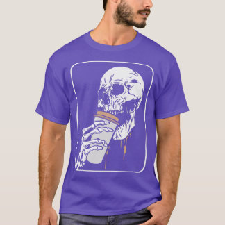 Skeleton Drinking Coffee For Caffeine Drinker Orth Tシャツ