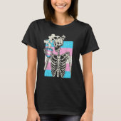 Skeleton Drinking Coffee LGBT Q Transgender Pride  Tシャツ (正面)