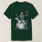 Skeleton Drummer Halloween Costume Playing Drums  Tシャツ (デザイン正面)