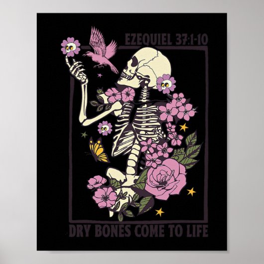 Skeleton Dry Bones Come To Life Christian Hallowee ポスター (正面)
