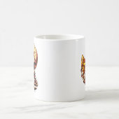 Skeleton Eating Pizza コーヒーマグカップ (中央)