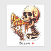Skeleton Eating Pizza  シール (シート)
