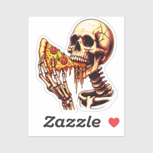 Skeleton Eating Pizza シール (シート)