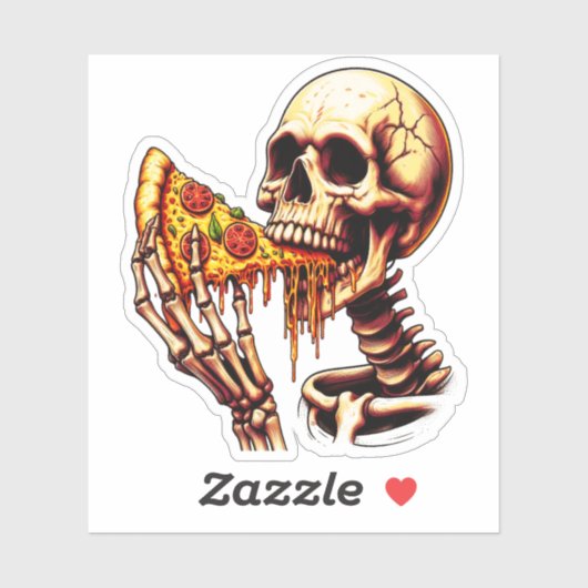 Skeleton Eating Pizza シール (シート)