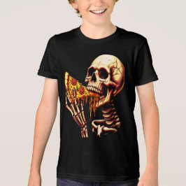 Skeleton Eating Pizza  トライブレンドＴシャツ