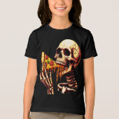 Skeleton Eating Pizza  トライブレンドＴシャツ (正面)