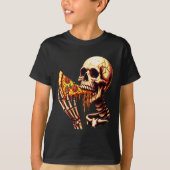 Skeleton Eating Pizza Tシャツ (正面)
