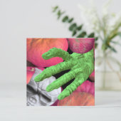 Skeleton fingers & skull &  pumpkins for Halloween 招待状 (スタンド正面)