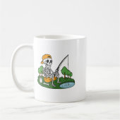 Skeleton Fishing Halloween Soky Fisherman Fish Men コーヒーマグカップ (左)
