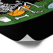 Skeleton Fishing Halloween Soky Fisherman Fish Men ポスター (角)