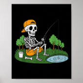 Skeleton Fishing Halloween Soky Fisherman Fish Men ポスター (正面)