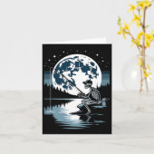 Skeleton Fishing Halloween Spooky Fisherman Under  カード (黄色い花)