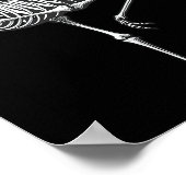 Skeleton Flamingo Halloween  ポスター (角)