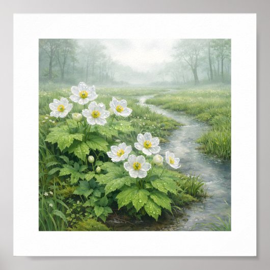 Skeleton Flower (Diphylleia grayi) – Art Print ポスター (正面)