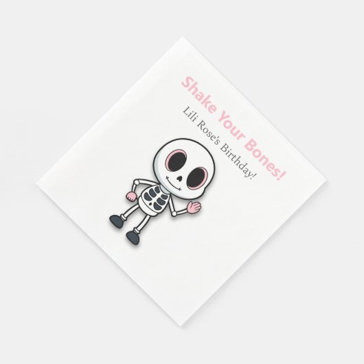 Skeleton Fun | ハロウィン 誕生日会 スタンダードランチョンナプキン (角)