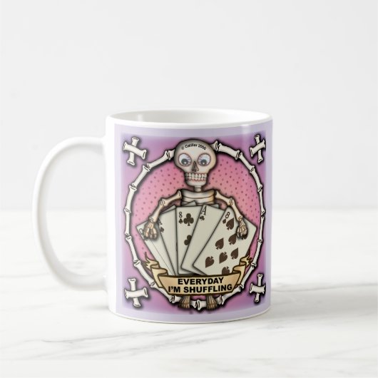 Skeleton Gambler poker mug コーヒーマグカップ (左)