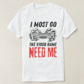 Skeleton Gamer Controller Need Me Design Tシャツ (デザイン正面)