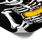 Skeleton Gamer Funny Halloween Gaming Controller S ポスター (角)