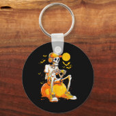 Skeleton Gamer Funny Video Gaming Halloween Boys M キーホルダー (正面)