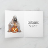 Skeleton Ghost Pumpkin Pet Photo Halloween Card カード (内部)