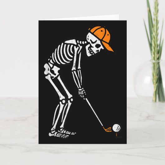 Skeleton Golf Halloween Golfer Costume Dad Mens Bo カード (正面)