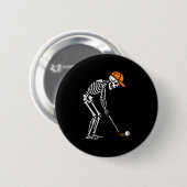 Skeleton Golf Halloween Golfer Costume Dad Mens Bo 缶バッジ (正面&裏面)