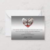 Skeleton Gothic Halloween wedding thank you ノートカード (裏面)