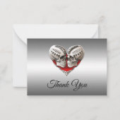 Skeleton Gothic Halloween wedding thank you ノートカード (正面)