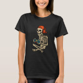 Skeleton Graphic Funny Gamer Video Gaming Hallowee Tシャツ (正面)
