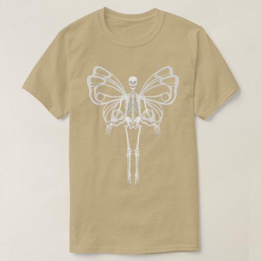 Skeleton Grunge Aesthetic Fairy Dark Goth Horror F Tシャツ (デザイン正面)