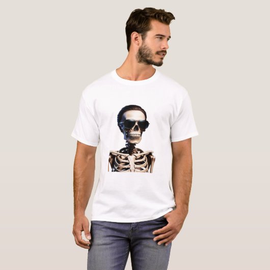 Skeleton Halloween T-shirt design Tシャツ (正面フル)