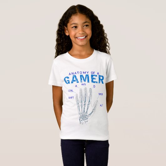 Skeleton Hand Anatomy for Gamers – Keyboard  Tシャツ (正面フル)