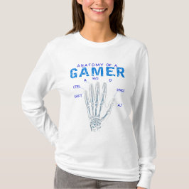 Skeleton Hand Anatomy for Gamers – Keyboard Tシャツ