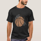 Skeleton Hand Basketball Skelatal Bones Spooky Spo Tシャツ (正面)