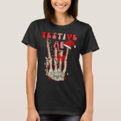 Skeleton Hand Festive AF Christmas Graphic Tシャツ (正面)